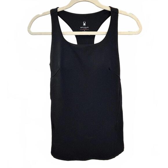 Spyder Active‎ Black Racerback Tank Top w/Bra Performance Athletic Wear, S - Picture 2 of 5